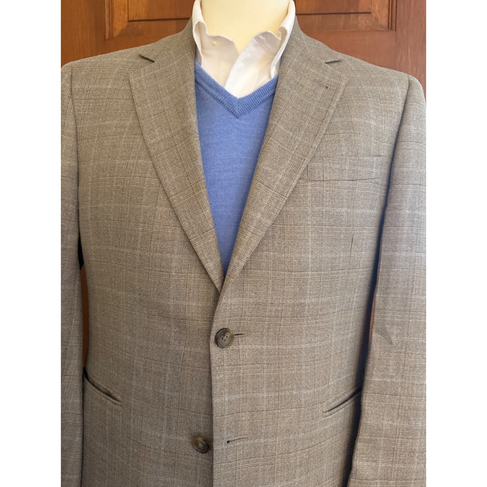 Jos. A. Bank Sport Coat Mens 38S Beige Silk Wool Two-Button Blazer Jacket